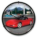 Corvette C5 Speedway LED Wall Clock, Retro/Vintage, Lighted, 14 inch