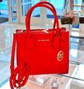 Michael Kors Mercer Messenger MD Bag Leather Bright Red CLEARANCE