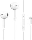 Apple Earbuds Wired Headphones with Lightning Connector [MFi Certified] iPhone Wired Earphones with Microphone Volume Control Music and Calling Headphones for iPhone 14/13/12/11/SE/X/XR/XS