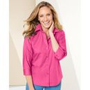Blair Women's Foxcroft Wrinkle-Free Solid 3/4 Sleeve Shirt - Pink - 10 - Misses