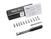 PRO BIKE TOOL 1/4 Inch Drive Click Torque Wrench Set – 2 to 20 Nm – Bicycle Precision Maintenance Kit for Road & Mountain Bikes - Includes Allen & Torx Sockets, Extension Bar & Storage Box (Silver)