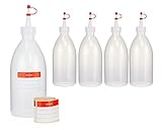 5 botellas exprimibles de 500 ml, botellas de spray de LDPE con tapón de goteo, botellas de adorno, botella decorativa para la cocina, el hobby o el laboratorio