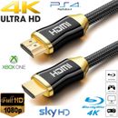 4K HDMI CABLE 2.0 HIGH SPEED PREMIUM GOLD PLATED BRAIDED LEAD 2160P 3D HDTV UHD