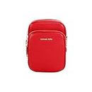 Michael Kors Jet Set Travel Medium Leather Crossbody Bag, Bright Red