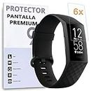 REY Protector de Pantalla para FITBIT CHARGE 4, Pack Premium (Pack 6x)