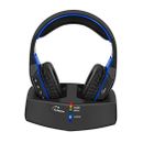  Wireless Headphones for TV Watching with 5.8GHz RF Transmitter Black with Blue