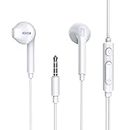 Betron Earphones Wired in Ear Headphones with Microphone Volume Control 3.5mm, White
