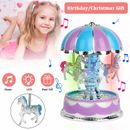 Toys for Girls Carousel Music Box Merry-Go-Round Birthday Kids Babys LED Lights