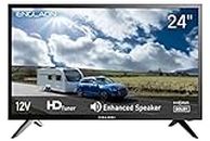 ENGLAON 24 Inch HD TV with LED 12V Display and HD Tuner Including Personalized Video Recorder (PVR) for Caravan Motorhome Campervan Boat Or RV