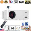4K Projector 60000LMS 1080P 3D 5G WiFi Bluetooth Video Home Theater 250" Display