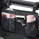 Upgrade Wheelchair Side Bag with Cup Holder, Armrest Accessories for Wheelchair, Rollator, Walker, The Perfectly Organized to Free Your Hands and Bring You A Wonderful Life Experience (Black)