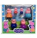 DYOMNIZY Pig Family Toy Set of 6,Soft Rubber face Peppa Pig, George, Daddy Pig, Mommy Pig, Granny Pig, Grandpa Pig,Best Gift for Kids(Pig-6)