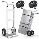 SuZhi Heavy Duty Big Wheel Hand Truck Dolly & 2 Wheel Aluminum Hand Truck Cart with 2 Straps, 600lbs Capacity Moving Truck for Groceries, Equipment, Furniture, Electrical Appliances & Large Cartons.