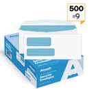 9 Double Window Security Business Mailing Envelopes For Invoices, 500 Count