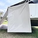 Dulepax RV Awning Side Shade 8.9'X7' Beige Mesh Screen,RV Awning Side Shade Screen for Privacy Shade,Universal Trailer Awning Sun Shade Canopy,Camper Awning Shade for UV Block with Complete Kits