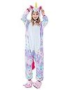 Onesie Kigurumi Kid & Adult Size Hooded Jumpsuit 20+Characters Pajamas Cosplay One-Piece Winter Cloth (Star Unicorn, 170cm)