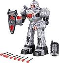 Remote Control Robot For Kids - Fires Soft Missiles, Dances, Talks & Walks - Fun Toy Robot by ThinkGizmos (Registered Trademark) (Silver)