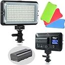VILTROX VL-162T CRI95+ LED Video Light, Portable Camera Photo Light Panel Dimmable for DSLR Camera Camcorder with Battery, Charger, High Brightness, 3300K-5600K Bi-Color, White Filter and LCD Display