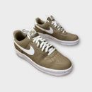 Nike Air Force 1 Men's Khaki/White Casual Shoes DV0804-200 Leather Size 12