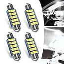 awlbed 4 PCS 42MM 2835 LED Car Interior Dome Lights, IP68 Waterproof Tail Box Light, Double-tip Vehicle Reading Light, Universal Automotive License Plate Light for Truck SUV Car (White Light)