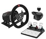 PXN-V10 PC Steering Wheel gaming steering wheel 270/900° Force Feedback Detachable Magnetic Pedals 6+1 Shifter Dual Paddle steering wheel For PS4,PS3 Xbox One, Xbox Series X/S, PC (Windows 7/8/10/11)