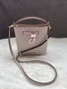 Michael Kors Suri Small Vanilla &Powder Blush Signature Bucket Crossbody Handbag