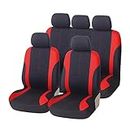 TSUGAMI 9 Piece Car Seat Covers Full Set, Front and Rear Split Bench Auto Seat Protectors, Two-Tone Washable Automotive Seat Covers Universal Fit for Most Cars, Sedan, Truck, SUV (Red)