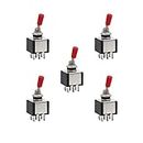 Electronic Spices 6 Pin 2 Way Toggle Switch 3A/5A AC 250V/125V DPDT On Off, 250v for Guitar Car Electrical DIY Pack of 5