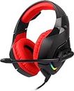 Zebronics ZEB-RUSH (Red) Premium Wired Gaming On Ear Headphone with RGB LEDs, Dual 3.5mm Jack, Converter Pin, Cushion Headband, Volume Controller, Adjustable Mic, 40mm Neodymium Drivers