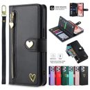 For iPhone 15 Pro Max 14 13 12 11 XS XR 8 7+ Leather Card Wallet Case Flip Cover