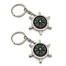 Steal The Dealz Metal Anchor Design with Compass Car Keychain for Men and Women - Keyring for Auto Lovers - Accessory Gift, Pack of 2, Multicolor