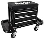 Pro-Lift Mechanic Roller Seat with Tool Box - 3-Drawer Rolling Tool Chest Stool with Padded Seat Cushion for Garage Creeper – 400 Lbs Capacity
