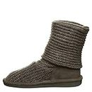 BEARPAW Women's Knit Tall Gray Size 10 | Women's Fashion Boot | Women's Slip On Boot | Comfortable Winter Boot