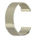 T TECLUSIVE Luxury Metal Magnetic Strap Compatible for Fitbit Versa 4 / Versa 3 / Versa Sense/Sense 2 | Adjustable Magnetic Loop Band Chain for Versa 3 / Sense (Light Gold)