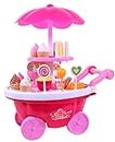 Toyshine Ice Cream Pretend Play Kitchen Play Cart Kitchen Set Toy for Boys and Girls, Birthday Gift for 3 4 5 Year Candy Toy