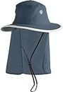 Coolibar Chapeau Unisexe avec protège-Nuque dissimulable Protection UV S Bleu