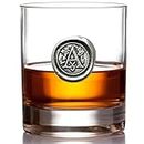 English Pewter Company 11oz Old Fashioned Whiskey Rocks Glass With Monogram Initial - Unique Gifts For Men - Personalized Gift With Your Choice of Initial (A) [MON101]