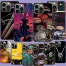 Musik instrument Drum Rock Handy hülle für iPhone 15 14 13 Pro Max 12 Mini 11 Pro xr x xs max 6 6s 7