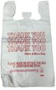 THANK YOU T-Shirt Bags 11.5" x 6.5" x 21" White Plastic Shopping bag 50 - 1000