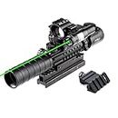 Pinty 5-in-1 Rifle Scope 3-9x32 Rangefinder Illuminated Optics Red Green Reflex 4 Reticle Sight Green Dot Laser Sight with 14 Slots 1 inch High Riser Mount,45 Degree Mount