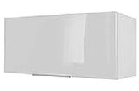 Berlioz Creations - Mueble Alto de Cocina sobre Campana extractora, Otros, Blanco Muy Brillante, 80 x 34 x 35 cm