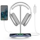 Headphone Stand for Desk, Desktop Headset Holder with Wireless Charger & USB Charging Ports, Gaming Headset Stand Holder Rack for Airpods Max, Beats, Bose, Logitech, Sony, Razer and More