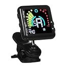 YUEKU Guitar Tuner Rechargeable Guitar Tuner Clip On LED Color Display Professional Electric Guitar Tuner with Metronome for All Instruments Bass Guitar Violin Banjo Ukulele