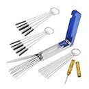 4 Pcs Carburetors Carbon Dirt Jet Remove Cleaner Tool Kit, 13 Wire Torch Tip Cleaner Wires Tool Set, 10 Nylon Brushes, 20 Cleaning Needles, 1 Stainless Steel Wrench Tool Kit for ATV Moped Welder Carb
