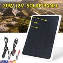 12V 20W Solar Panel Trickle Car Battery Charger Power Portable Waterproof Boat