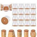 NEOUTH 16 Pieces Chair Leg Floor Protectors for Hardwood Floors Silicone Covers to Protect Wood Tile Floors Felt Pads Furniture Leg Caps Non Slip Reduce Noise (Large Clear Fit 1.5"-2")