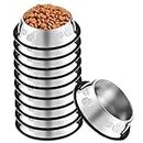 Olutacot 10 Pcs Stainless Steel Dog Bowl Pet Feeding Bowl with Rubber Base Non-Slip Pet Dishes Metal Dog Bowls Pet Food and Water Bowls for Small Medium Animals Kitten Rabbit (7 oz)