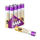 Piles AAAA - Lot de 8 Piles | GP Extra | Batteries alcalines LR8D425 - Conçues pour Une Utilisation dans Les stylos numériques, Stylet, dispositifs médicaux ou Jouets