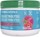 Organika Electrolytes Powder- Wild Raspberry- Sugar-Free Hydration and Electrolyte Replenishment- 210g - 60 servings