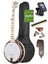 Deering Goodtime 2 DECO Series 5-String Maple Resonator Bluegrass Banjo 1920's Art Deco Inlay with Instrument Alley Bag, Tuner, Strings, Mute, Picks, Strap Bundle - Made in the USA